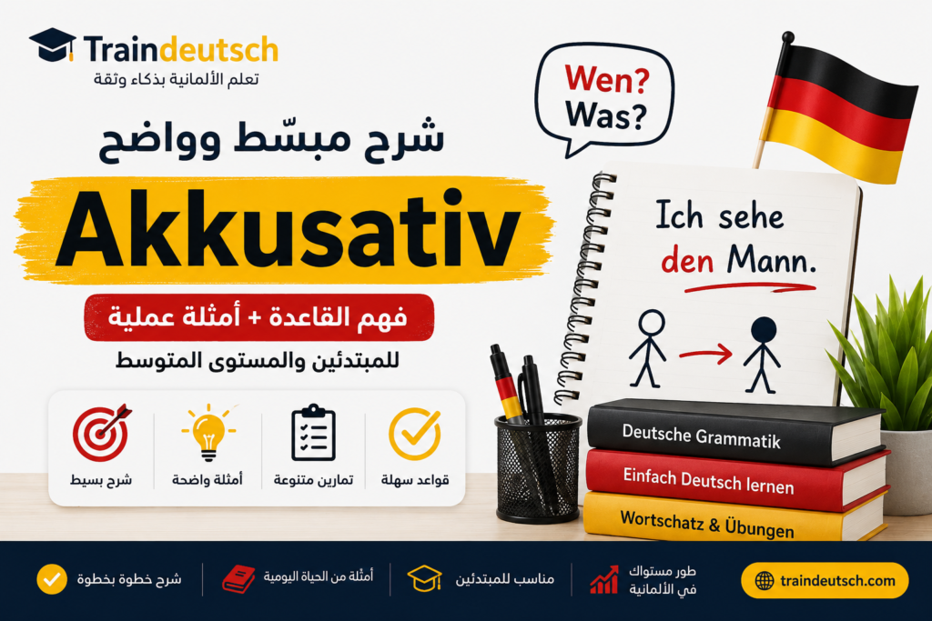شرح Akkusativ في الألمانية بسهولة للمبتدئين